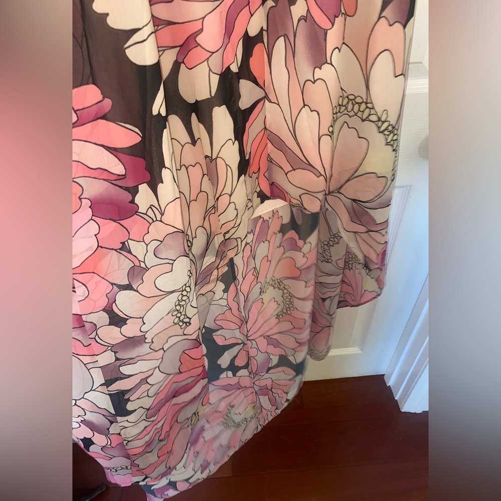 Retro Floral Marciano Dress A-symmetrical Hem - Picture 3 of 5